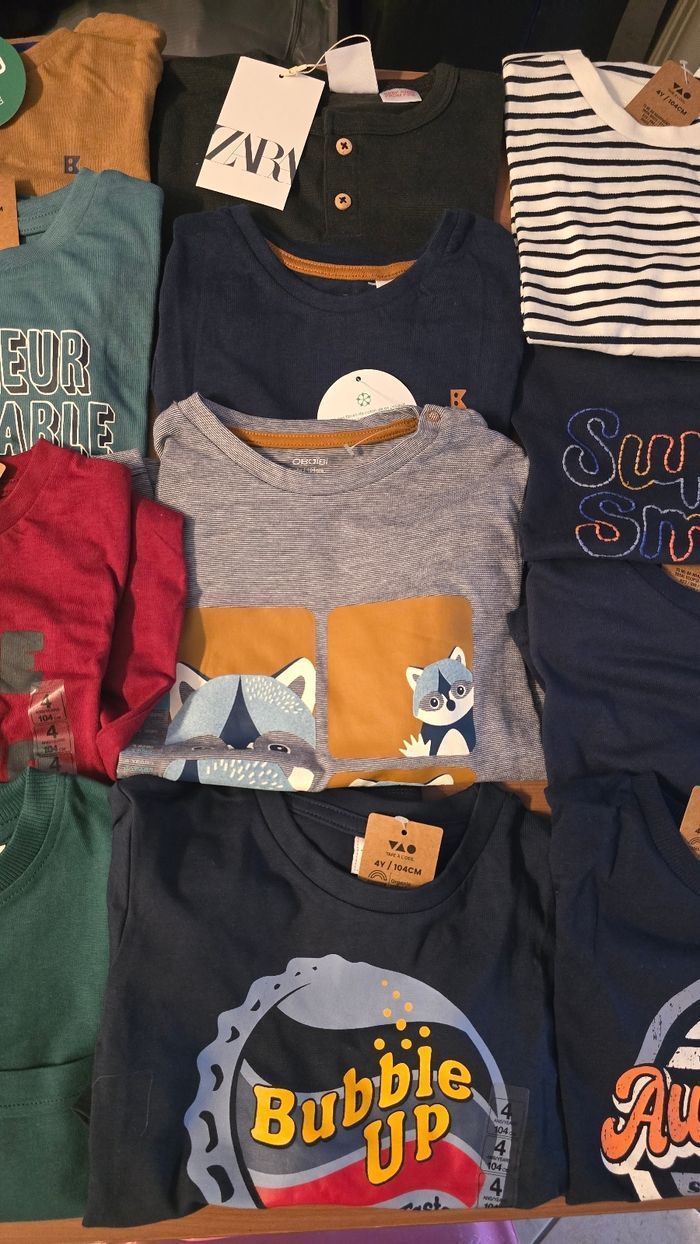 NEUFS (TOUS NON PORTÉS) 🏷💙😍🤩superbe  lot Tee-shirts ML 4 ans garçon - photo numéro 3