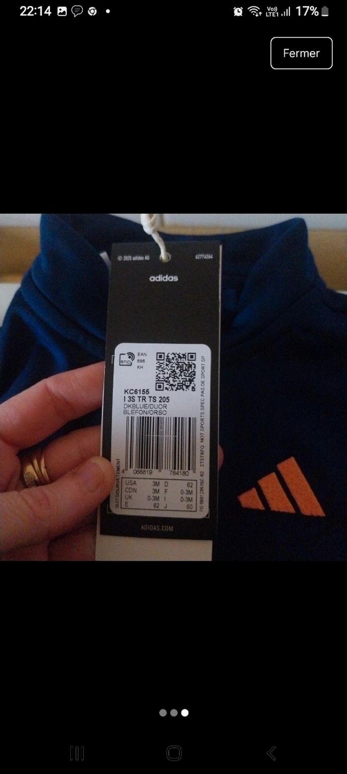 Survêtement adidas neuf jamais porté 0/3 mois avec étiquette 🏷 - photo numéro 2