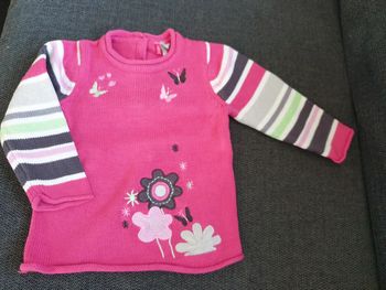 Pull chaud bébé fille 9 mois rose