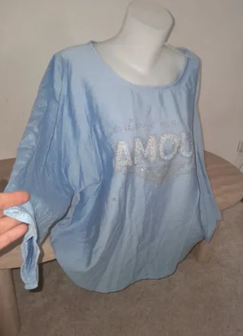 Pull fin argenté et sequin oversize jusqu’à 46