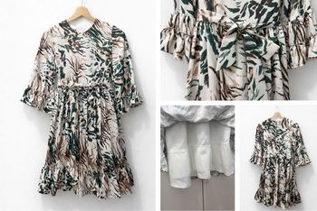 Robe fille élégante imprimée – avec ceinture & jupon en tulle