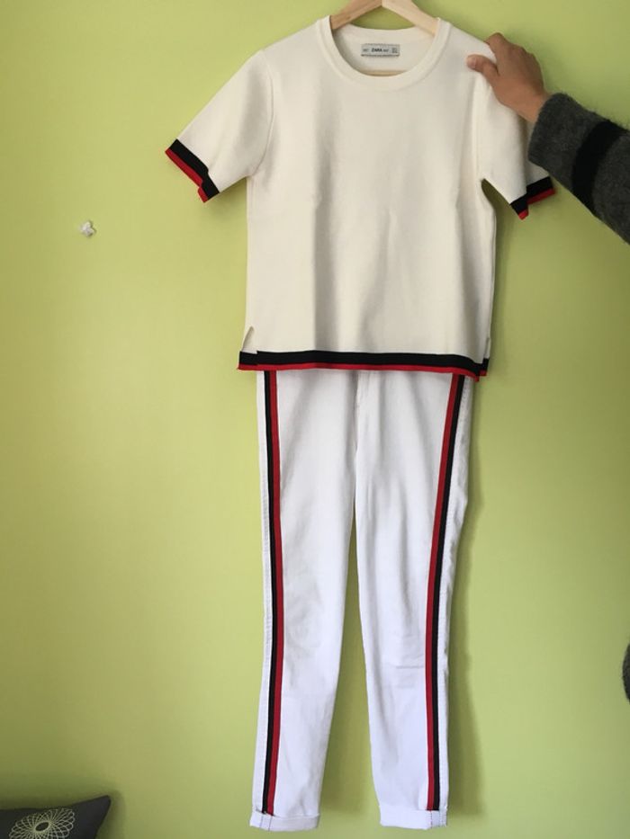 Pantalon blanc zara - photo numéro 2