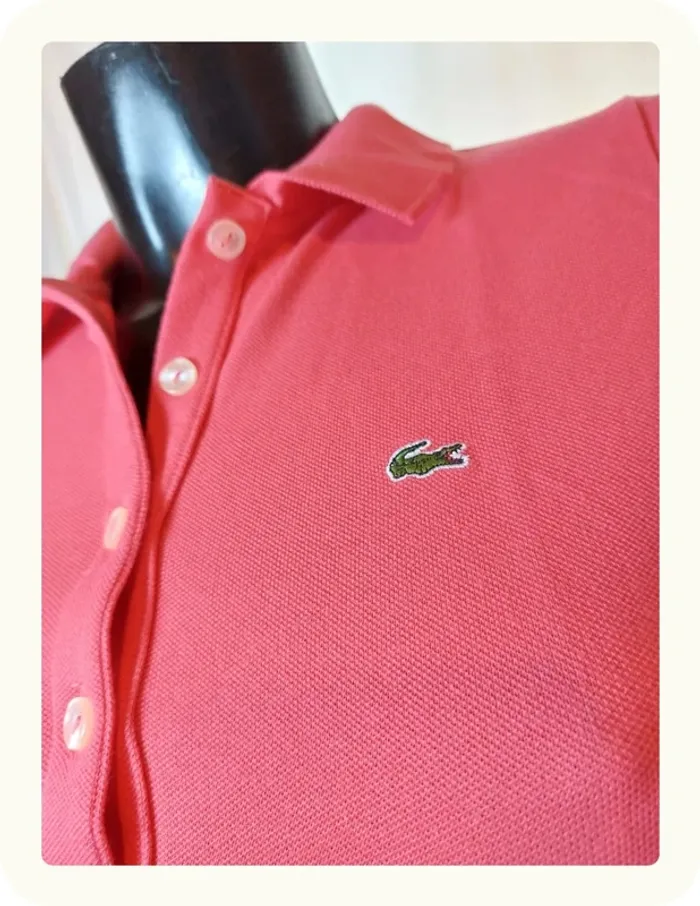Polo rose rouge femme Lacoste - photo numéro 4
