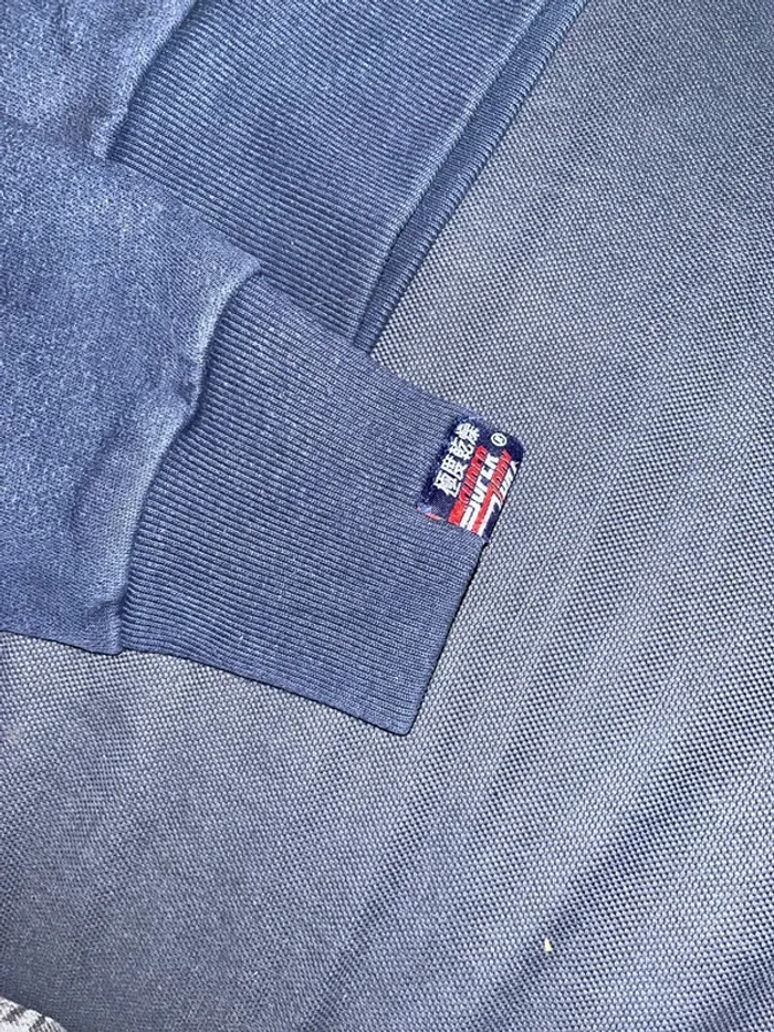Pull à capuche, sweat-shirt superdry bleu foncé taille M - photo numéro 4