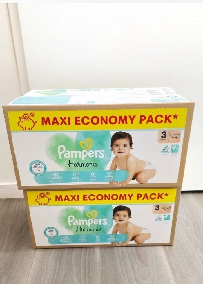 2× Couches Pampers harmonie taille 3 MAXI PACK ×192