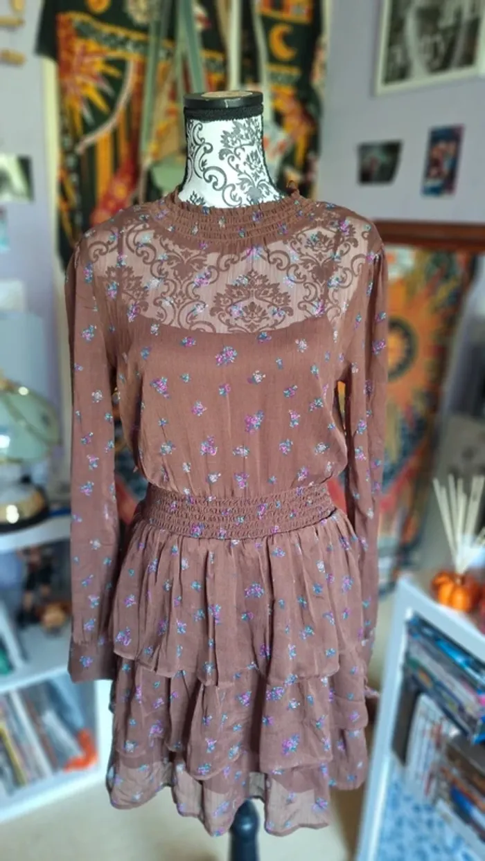 Robe fleurie marron – Pimkie