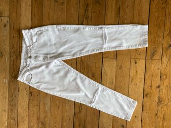 Jeans court troué denim blanc 42