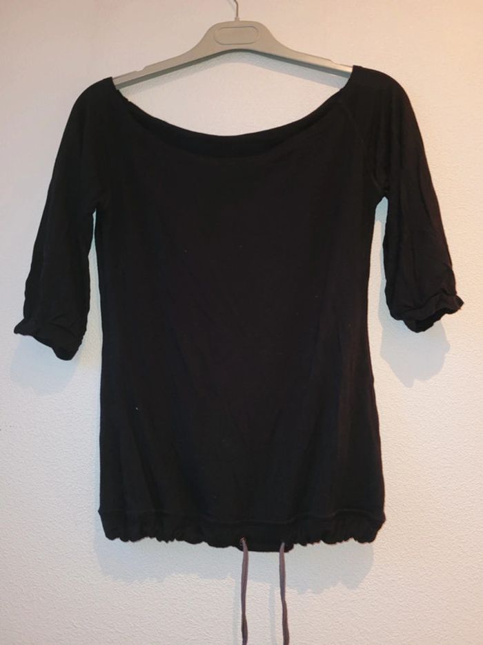 Pull fin 3/4 noir