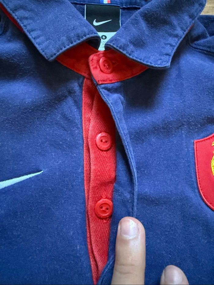 Polo Nike Rugby XV de France FFR 2009/10 homme S vintage bleu marine - photo numéro 5