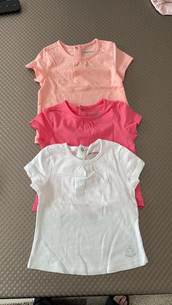 Lot de 3 tee-shirts uni 12 mois
