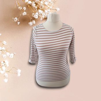 Top femme à rayures manches 3/4 - Taille M - Fashion Private Compagnie