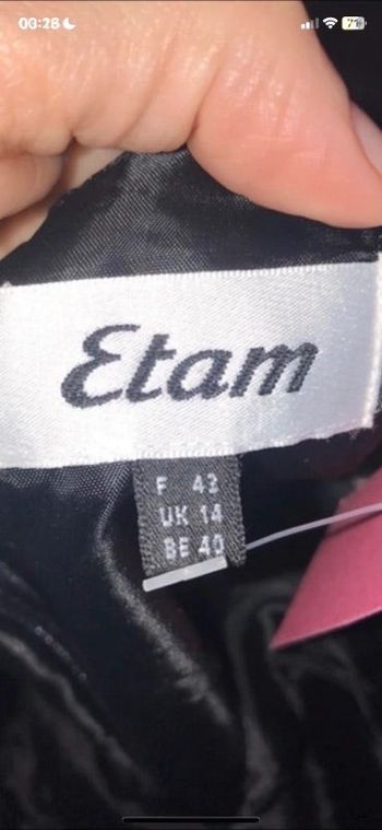Robe budtier noire etam 42