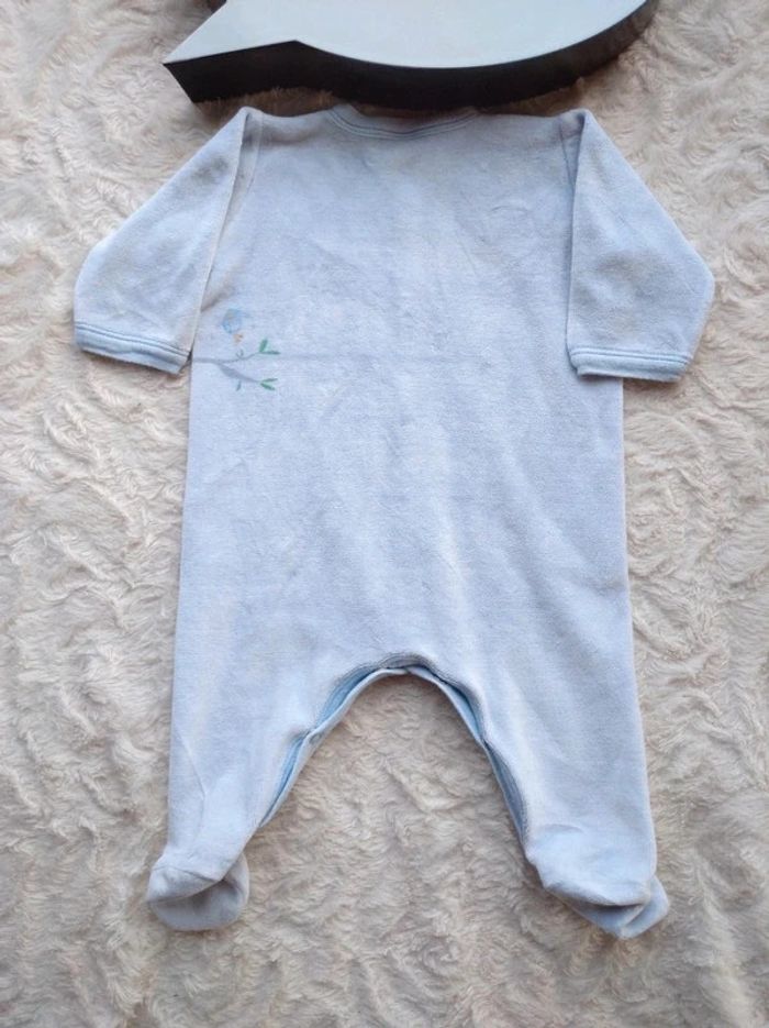 Pyjama grenouillère velours Mixte 3 mois Oiseau Petit bateau - photo numéro 7