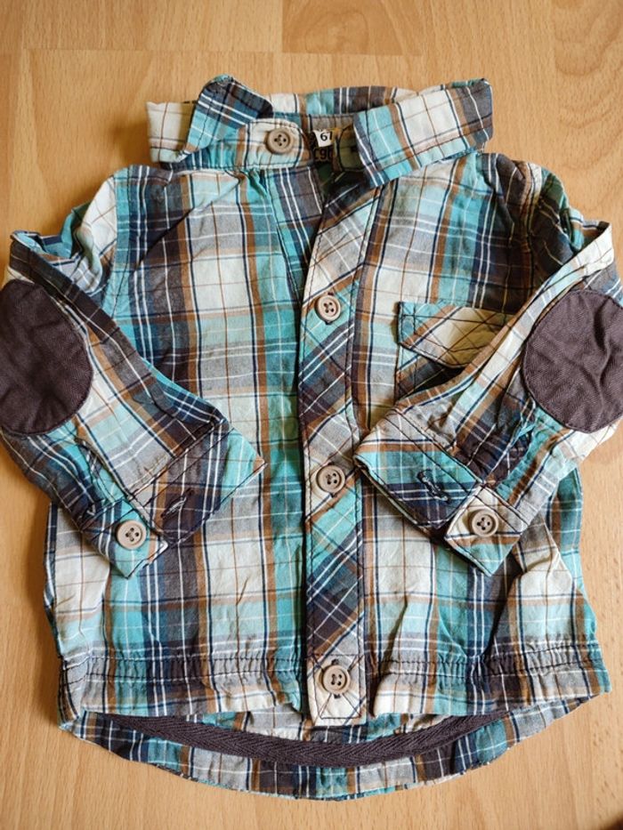 Lot ensemble salopette chemise et veste sans manche TAO assortis en 6M - photo numéro 7