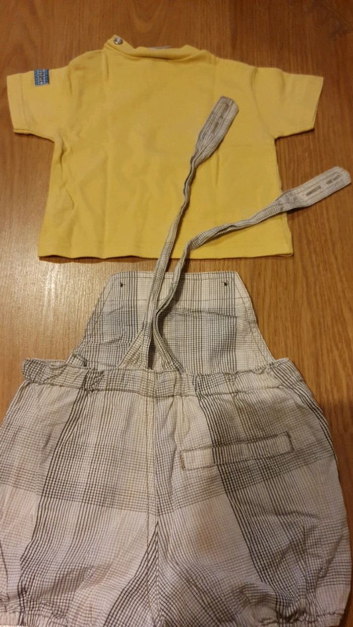 ensemble salopette et tee shirt jaune 6 mois - photo numéro 5