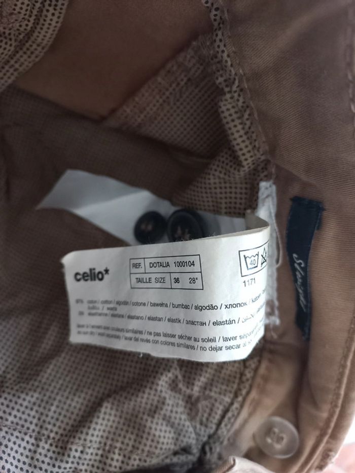 Chino marron droit neuf - photo numéro 4