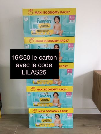 92 couches Pampers premium protection taille 4