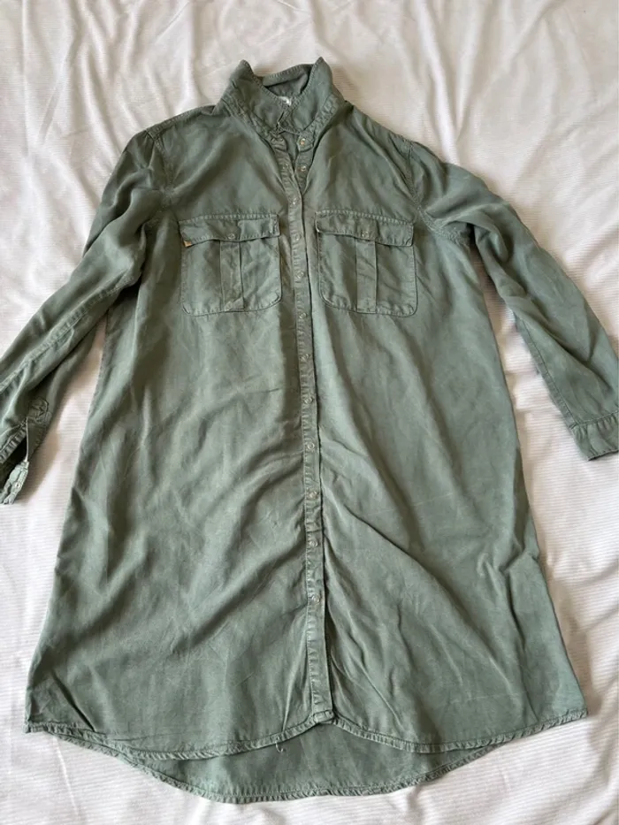 Robe-chemise kaki Pimkie – Taille L – Manches longues