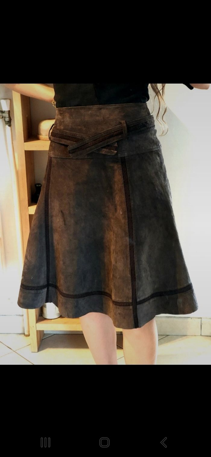 Jupe en cuir vintage