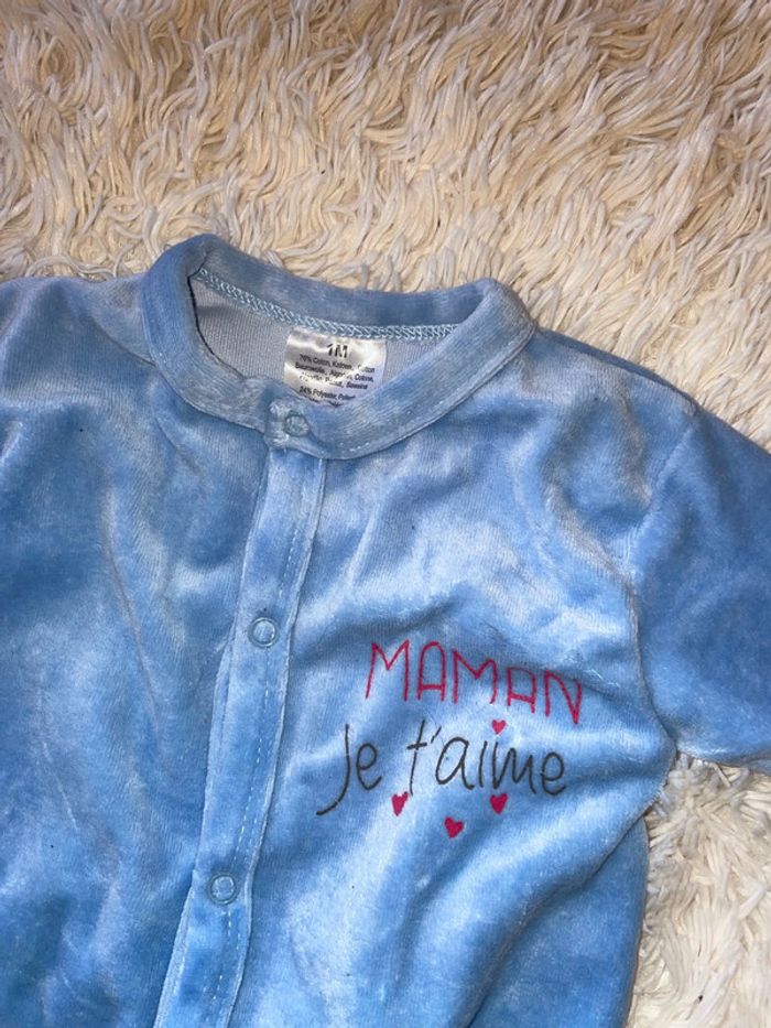 Grenouillère bleue bébé 1 mois - photo numéro 2