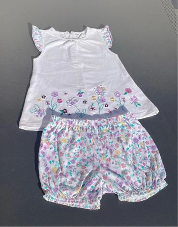Ensemble été t-shirt et bloomer 23 mois fille