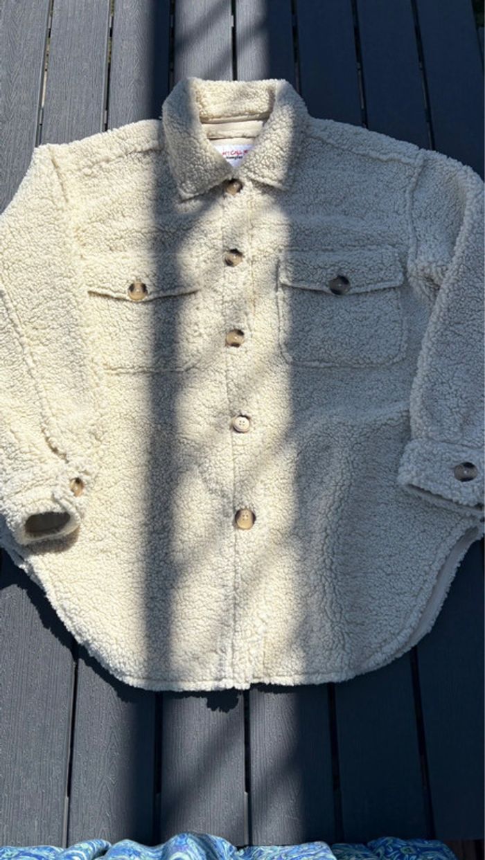 Veste chemise en laine synthétique beige crème Jennyfer taille M femme