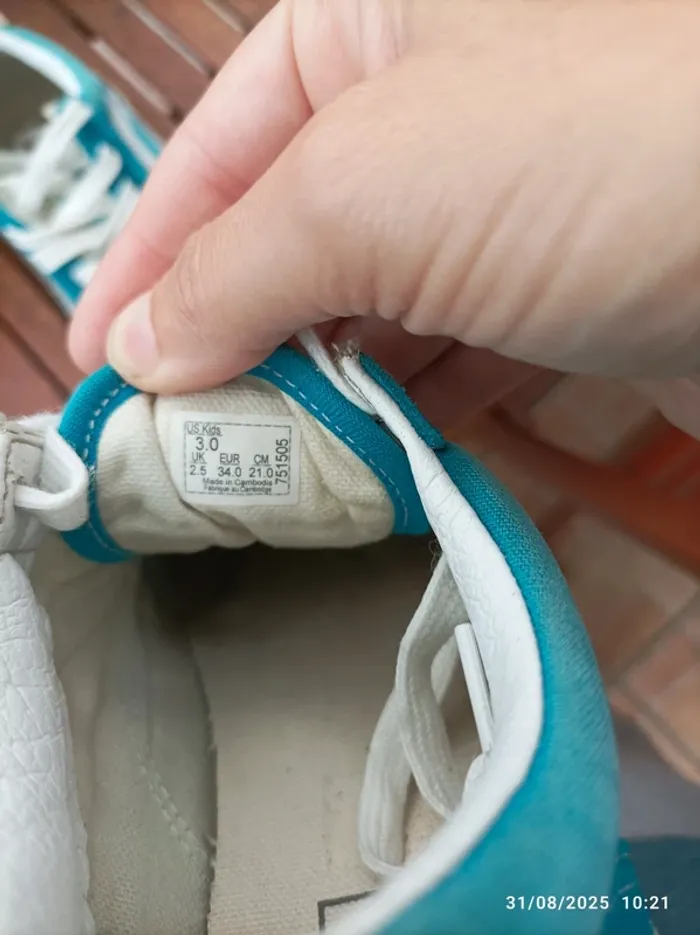 Baskets Vans bleu/vert turquoise 34 - photo numéro 4