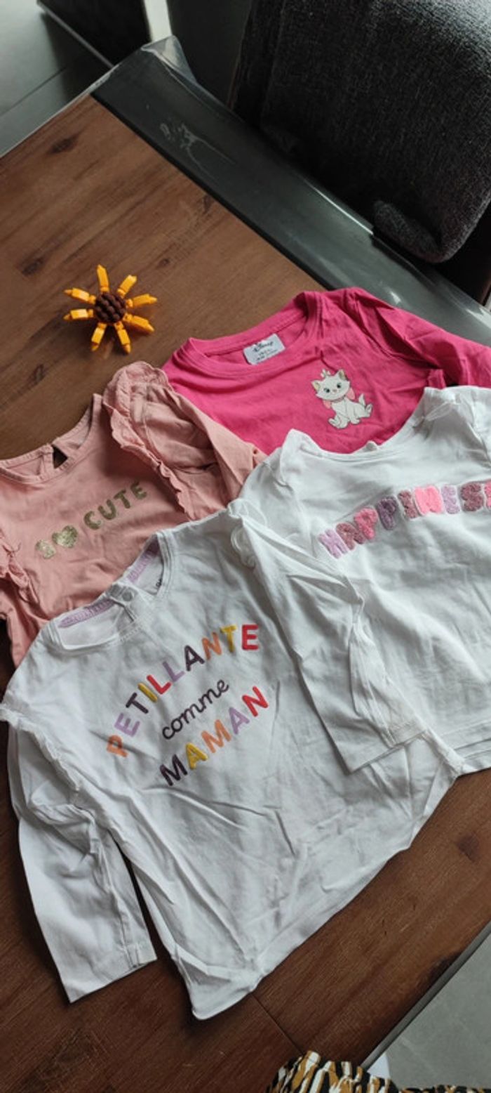 Lot de 4 tee-shirts ML fille 24 mois