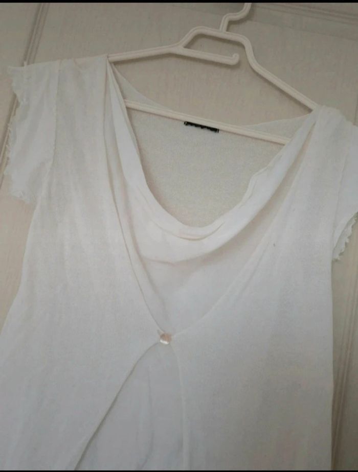 Neuf tee-shirt blanc femme taille M/38 - photo numéro 2