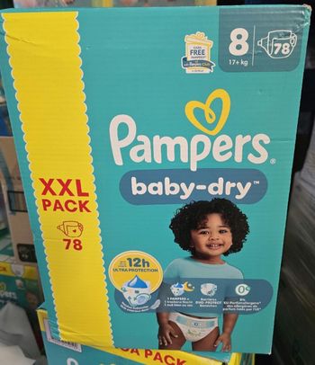 Lot de 78 Couches Pampers Baby Dry  17+KG Taille 8 Neuf