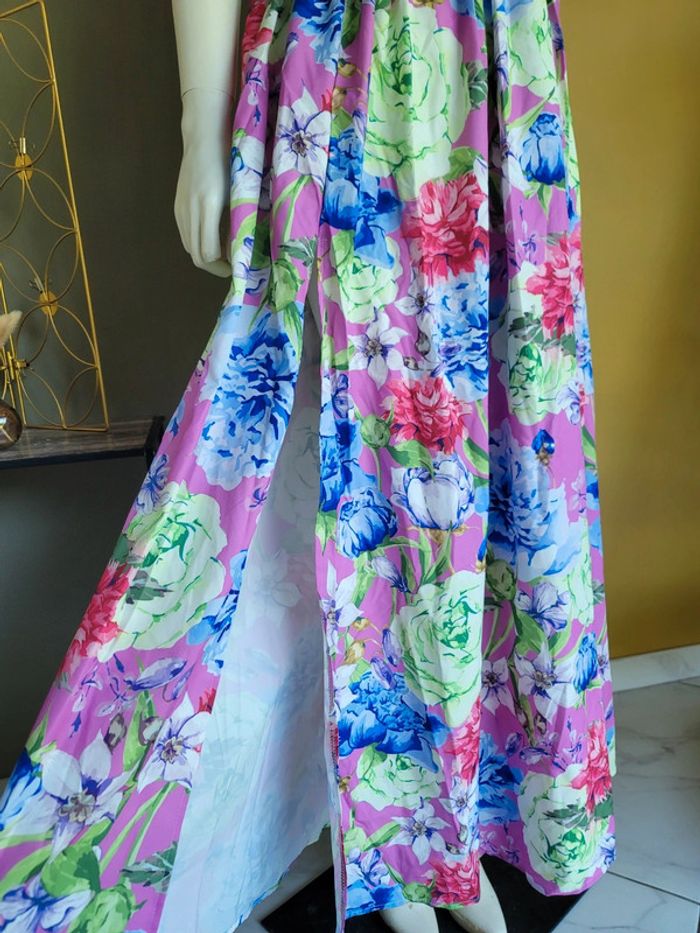 Robe longue fleurie asymétrique – Taille 36 à 42 - photo numéro 3