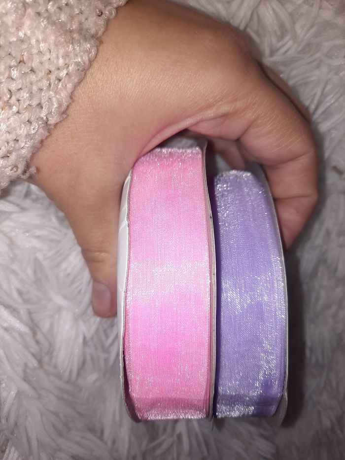 Lot ruban ortanza 20mm 50m rose violet claire