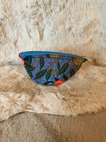 Beau porte monnaie en soie violet Noir Fox&Chave (0224)