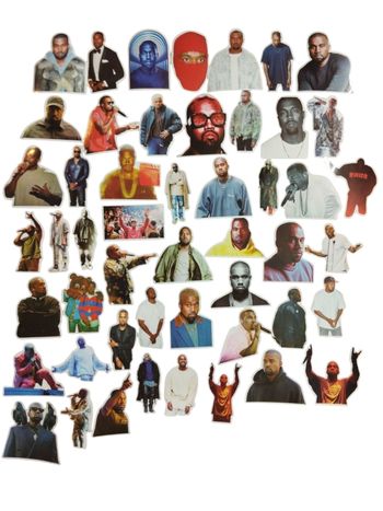 Set 50 stickers autocollants Kanye West