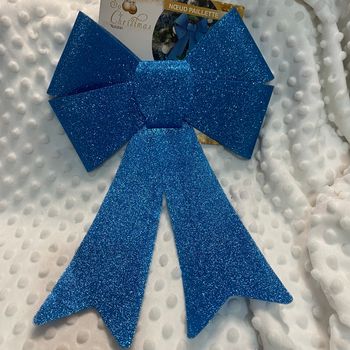 Nœud pailleté bleu turquoise – déco de Noël brillante 💙