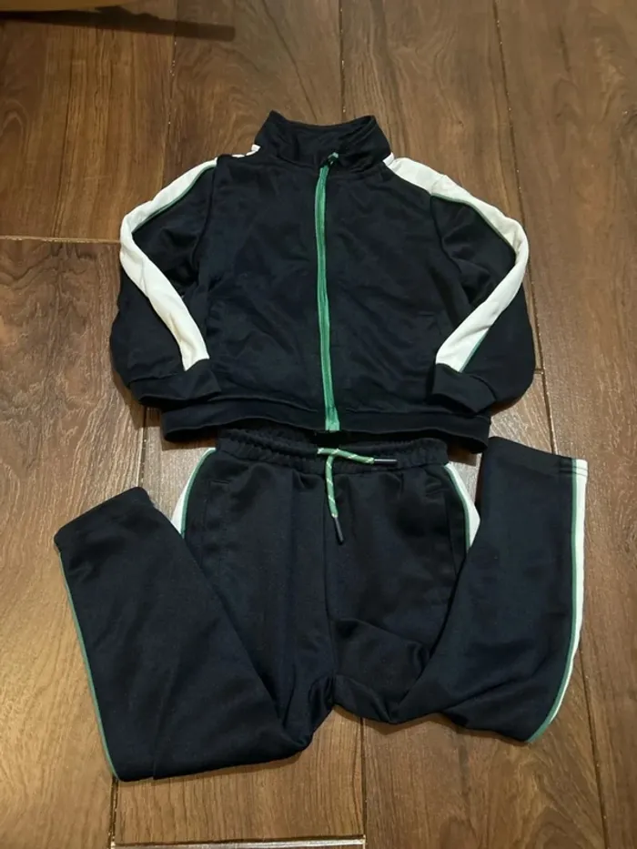 Ensemble de jogging garcon en polyester noir Kiabi 3 ans - photo numéro 2