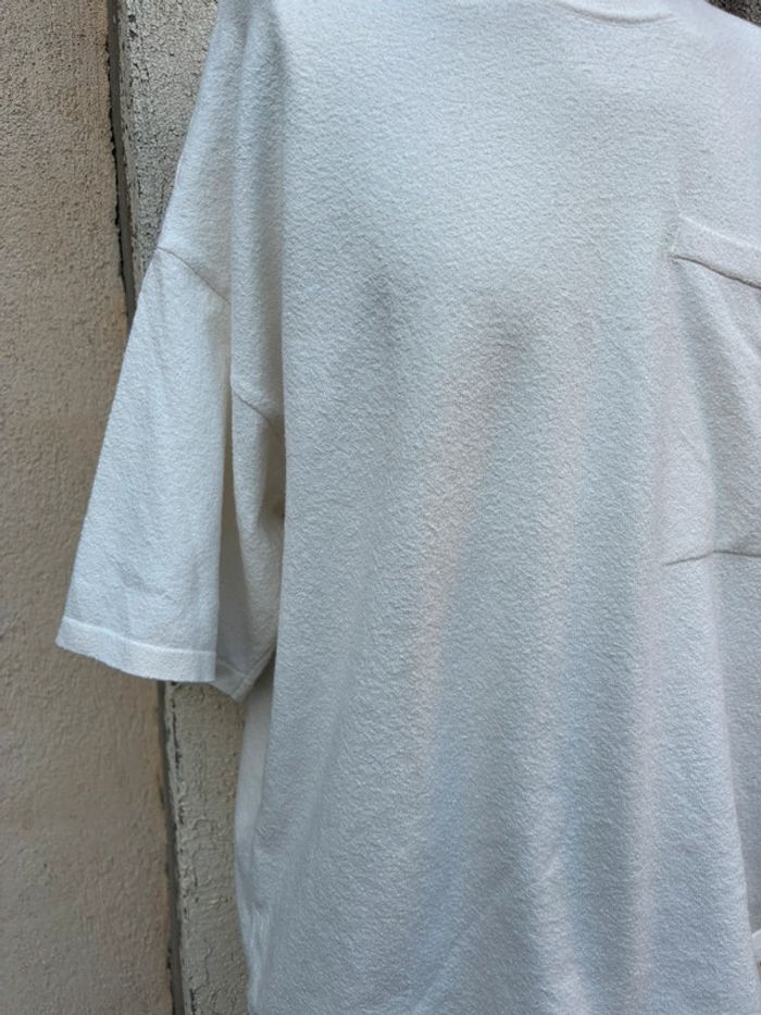 T-shirt Zara blanc style éponge - Taille XL - photo numéro 6