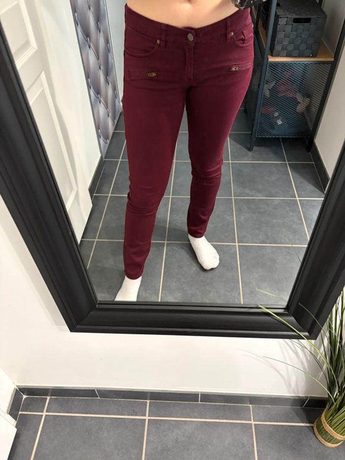 Ensemble (blouse Cache Cache + pantalon taille basse Ikks) taille M très bon état - photo numéro 4