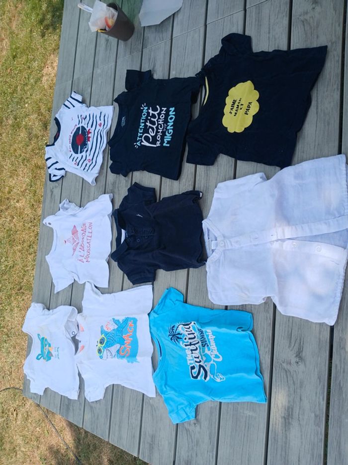 9 t-shirts manches courtes 3 mois