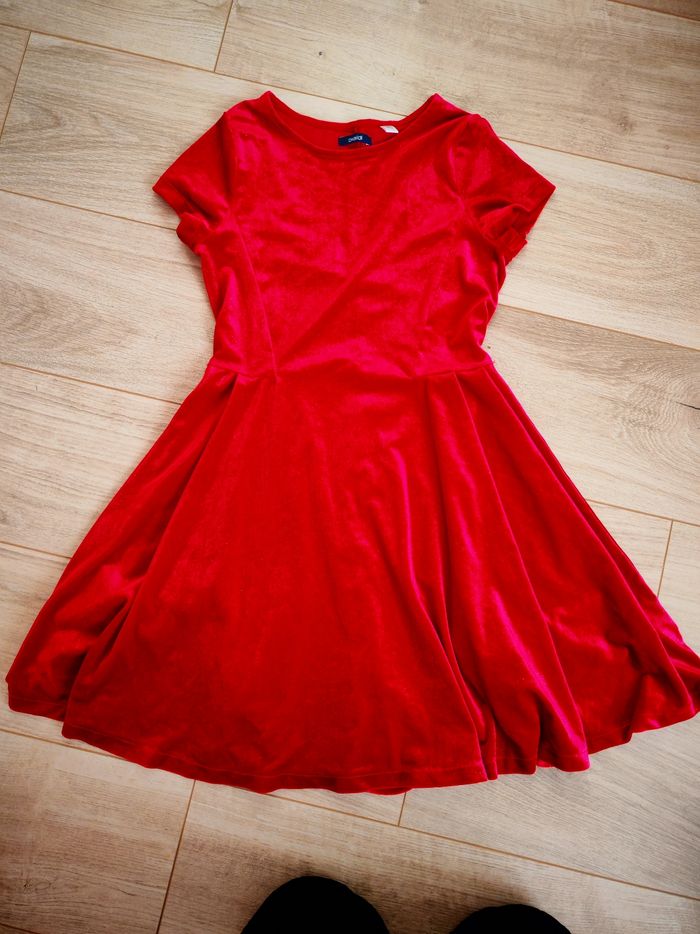 Robe noël rouge velour fille okaidi