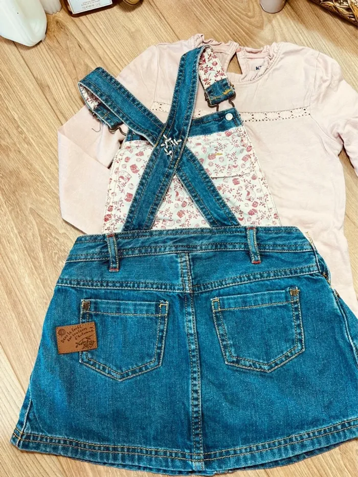 Taille 4 ans tenue 3 pièces fille Sergent major Kiabi rose pâle et bleu jean * fox * 🩷 - photo numéro 6