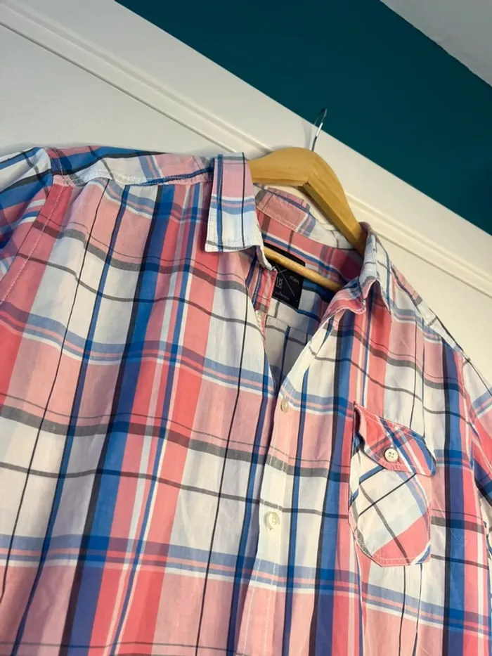 🔹 Chemise à Carreaux Rose, Bleu et Blanc – Kiabi 🔹 - photo numéro 4