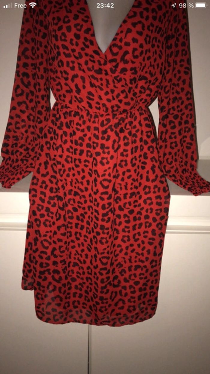 Robe rouge imprimé - photo numéro 4