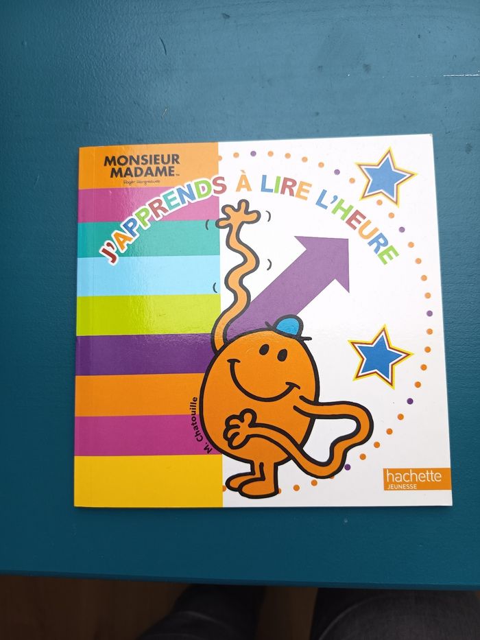 Livre d'apprentissage enfant J'apprends à lire l'heure avec Monsieur Madame