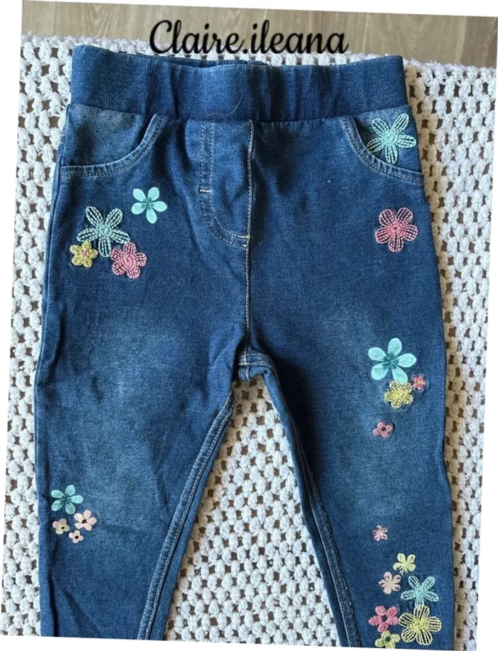 🛑 pantalon jean élastique 🛑 18 mois - photo numéro 2