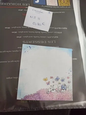 Feuille Diddl carrée 11 0,70€