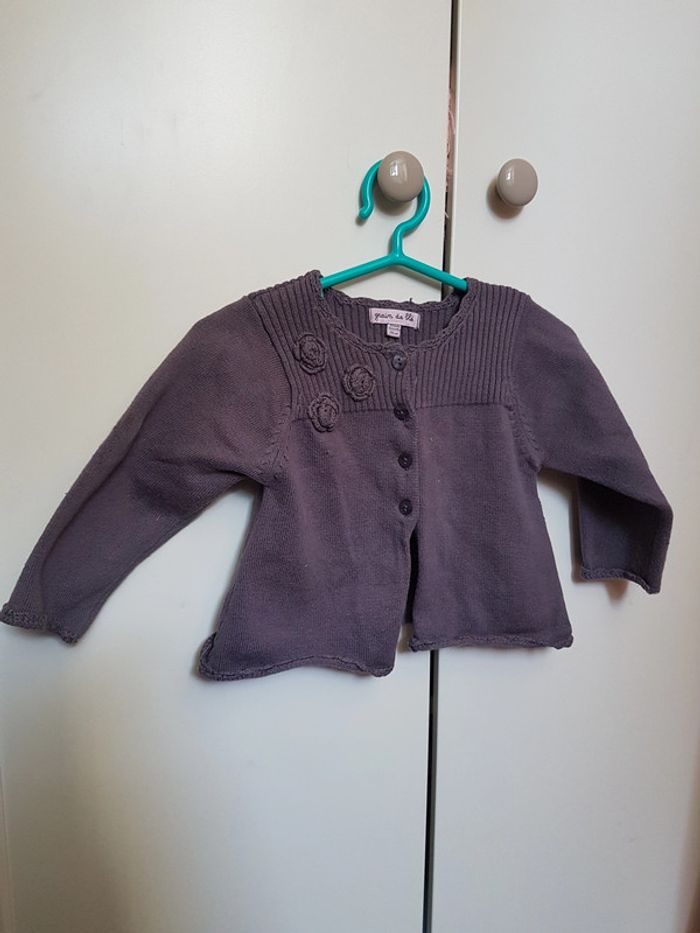 Gilet gris 12 mois - photo numéro 3