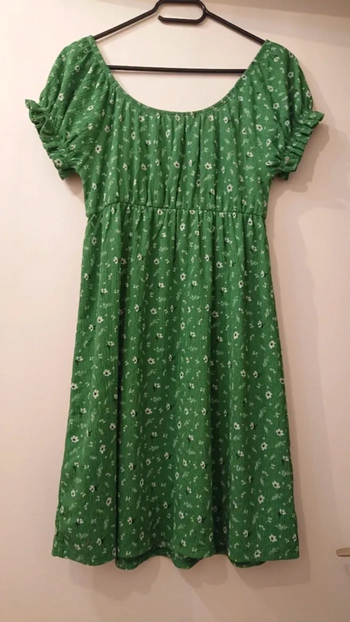 Robe été verte à fleurs - photo numéro 2