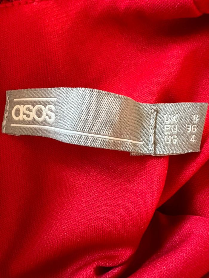 Asos robe en dentelle rouge taille 36 - photo numéro 5