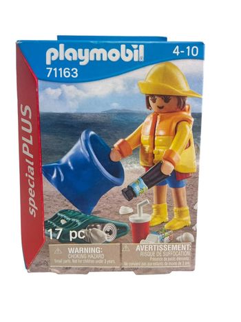 Figurine Playmobil spécialPLUS bénévole de ramassage de déchets 71163